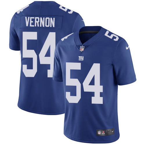 Nike Giants #54 Olivier Vernon Royal Blue Team Color Men's Stitched NFL Vapor Untouchable Limited Jersey - Click Image to Close